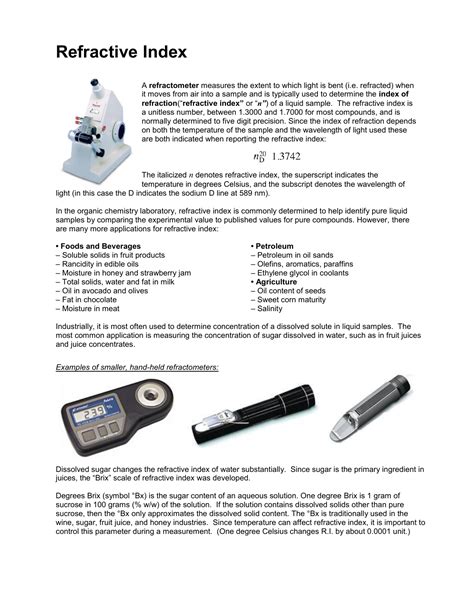 refractometer for refractive index|refractive index test method.